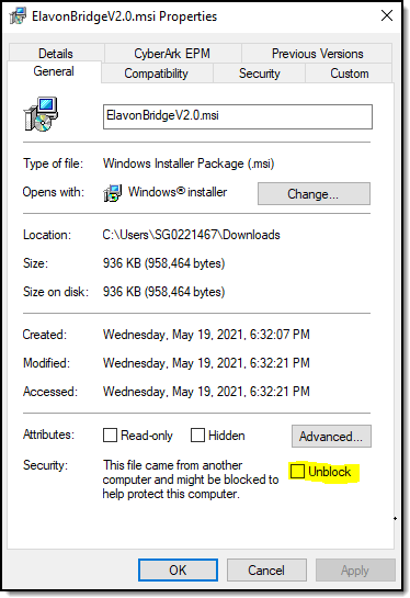 Unblock file